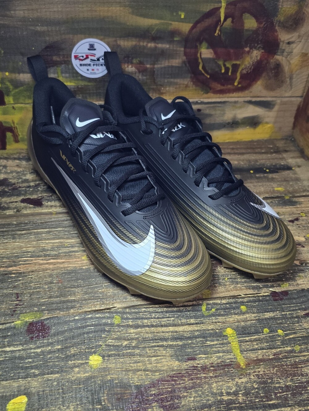 Nike Air Vapor Speed 3 Football Cleats Black Gold FB3303-003 Men's Size 11, 12 - Picture 3 of 9